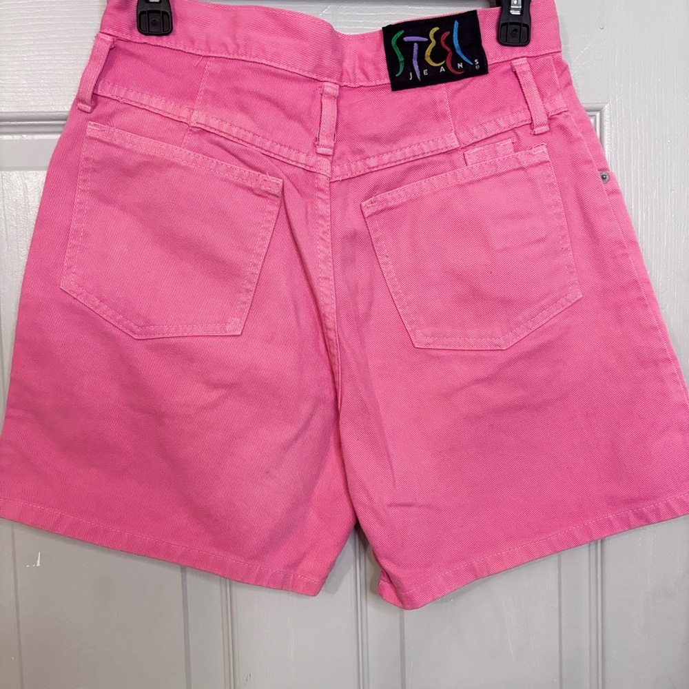 Vintage Steel Jeans 80s 90s Y2K High Rise Pink Shorts sz 9 USA Bermudas EUC - Picture 3 of 12